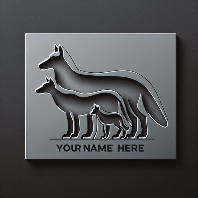 generate 3d logo featuring transparent animals design logo aim realistic aesthetic logo slate gray animals also depicted s...