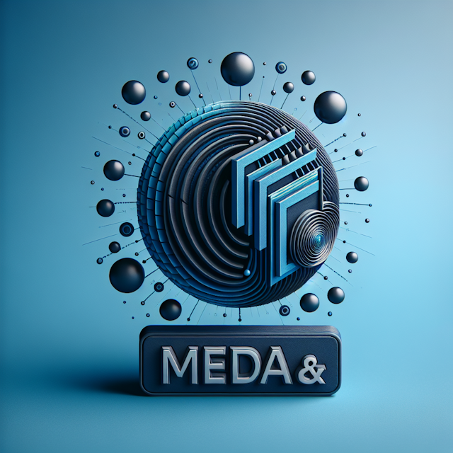 3d high-tech design media publishing logo logo levitating giving it otherworldly feel color scheme medium slate blue deep ...