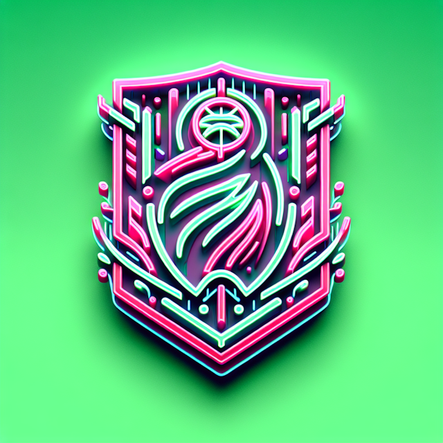 generate 3d sports team logo uniquely styled transparent neon design logo not contain any it medium spring green elements ...