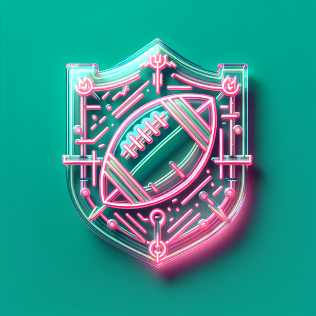 generate 3d logo unidentified sports team logo consists transparent motif imbued neon design medium spring green while pin...