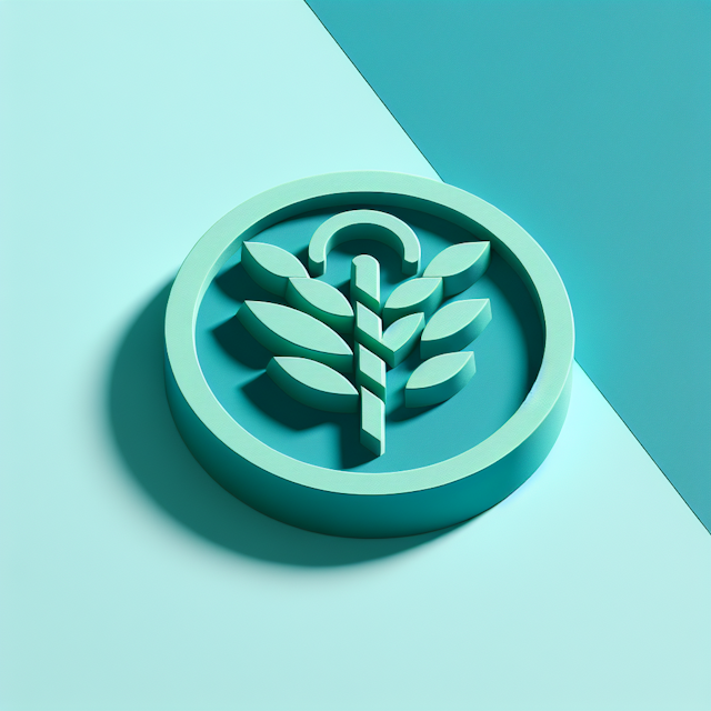 generate 3d realistic logo representing educational institution design minimalist nature color logo turquoise while color ...