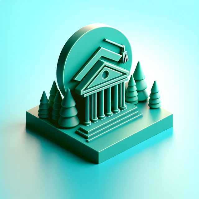 3d realistic logo representing educational institutions design minimalist without any logo primarily feature sea green col...