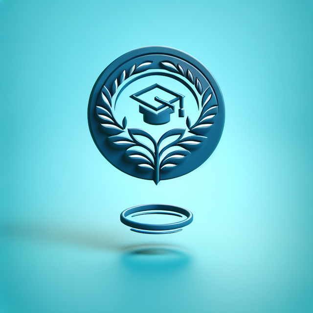 3d levitating logo represents education design elegant colors deep blue turquoise logo turquoise logo itself not contain any