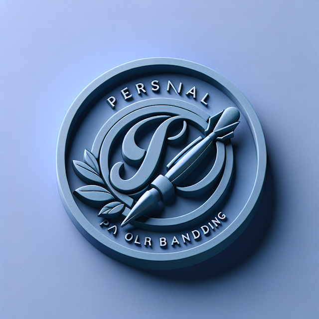 realistic 3d logo signifying personal branding logo exhibit elegant design aesthetic displayed medium slate blue logo itse...