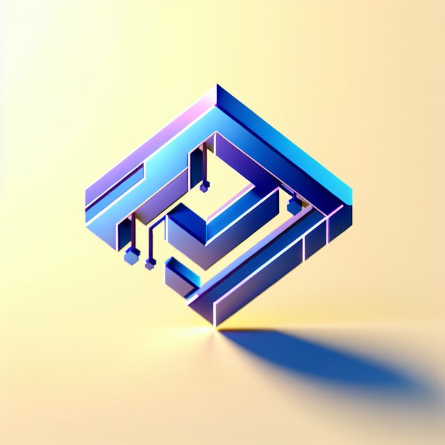 3d realistic high-tech logo signifying tech company logo have modern design characterized by clear geometrical shapes subt...