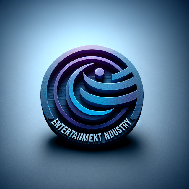 realistic 3d entertainment industry logo design abstract suggesting creativity innovation inherent entertainment business ...