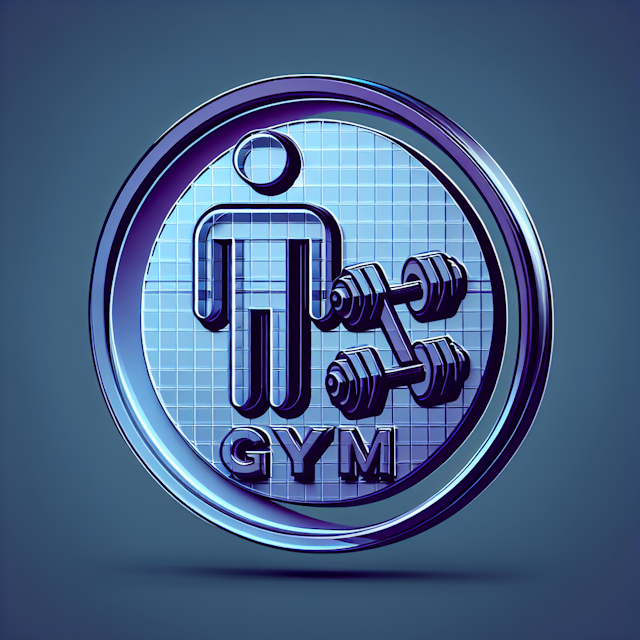 3d design fitness gym logo transparent refined its appearance logo not contain any it medium slate blue logo itself echo c...