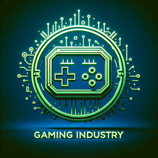 generate 3d gaming industry logo logo appear levitating must incorporate cyberpunk design aesthetic color dark blue which ...