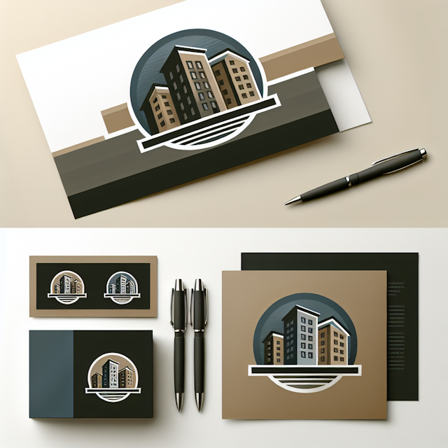 3d realistic logo real estate company design modern include colors like khaki slate gray please ensure logo doesn't contai...