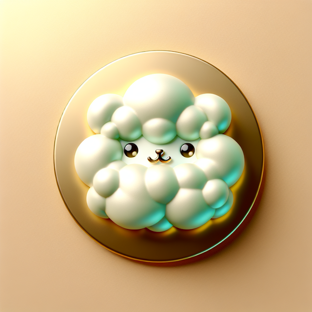 3d fluffy-themed logo meant represent consulting firm design playful engaging logo lustrous gold giving it distinguished l...