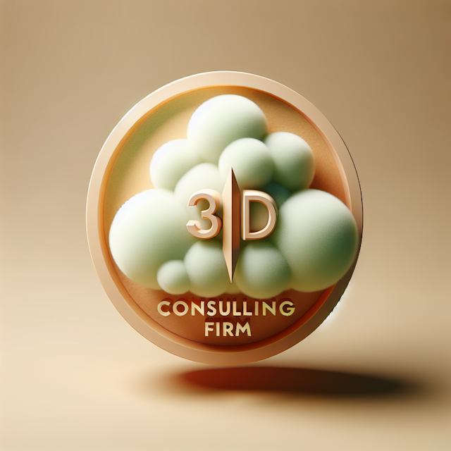 3d logo communicates concept consulting firm design have playful demeanor reminiscent fluffiness color-wise logo predomina...