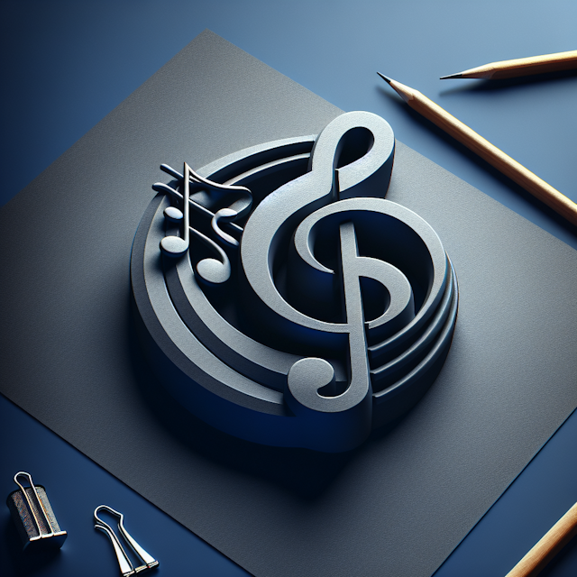 3d realistic logo related music bands design appear lifelike embody strength artistic appeal color logo dark blue providin...