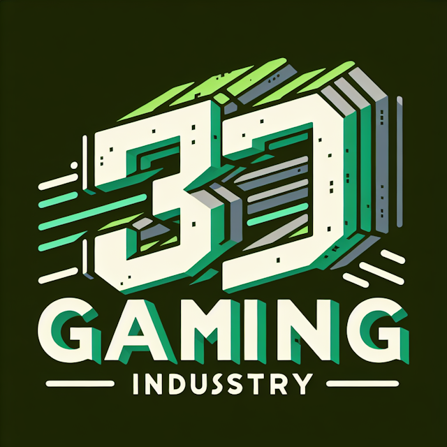 generate 3d gaming industry logo captures essence retro designs logo appear transparent textured sleek solid shade slate g...