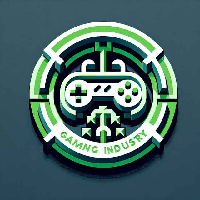 3d gaming industry logo transparent retro design color slate gray logo elements bright green logo not have any