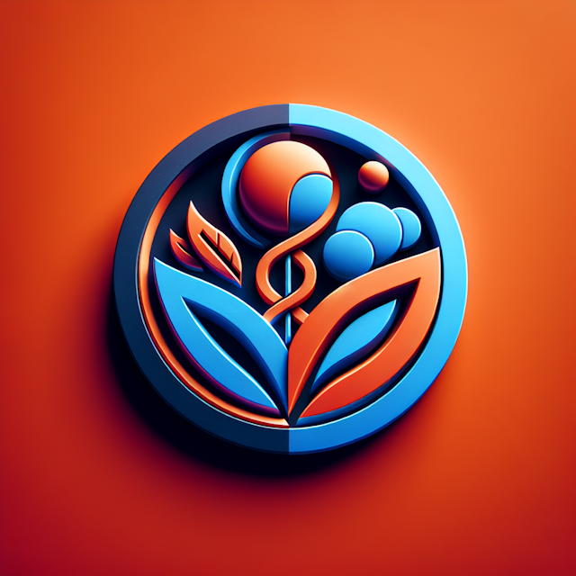 generate 3d realistic health wellness logo employing contemporary design aesthetic logo orange-red color elements logo its...