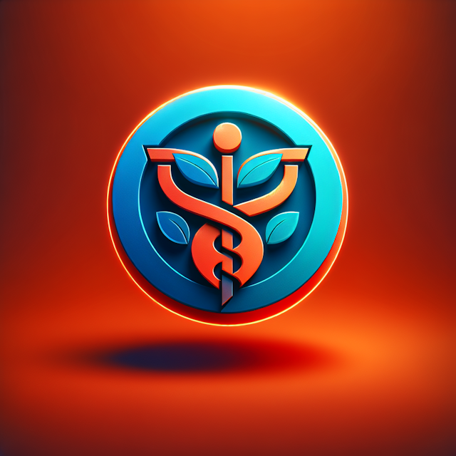 3d realistic health wellness logo featuring modern design logo illuminated vibrant orange-red logo elements themselves dee...