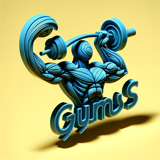 3d realistic logo representing fitness gyms characterized by intricate believable details design adopt light yellow color ...