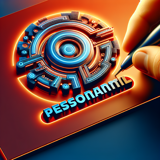 3d realistic personal brand logo exhibits futuristic style inspired by science fiction logo have intricate design backdrop...