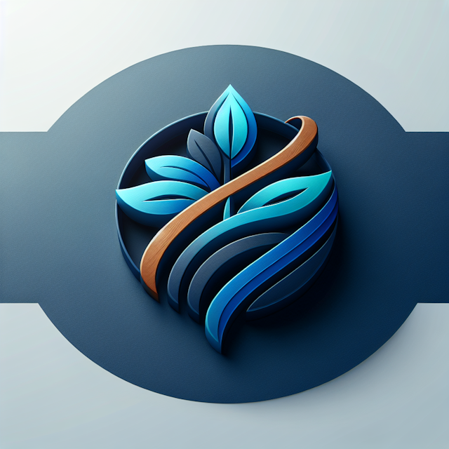 3d realistic logo intended represent health wellness design elegant featuring rich palette deep blue burlywood colors plea...