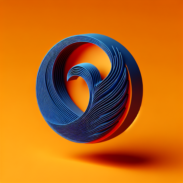 3d logo imaginary entity called 'levitating art design' logo have contemporary design approach utilizing vivid orange logo...