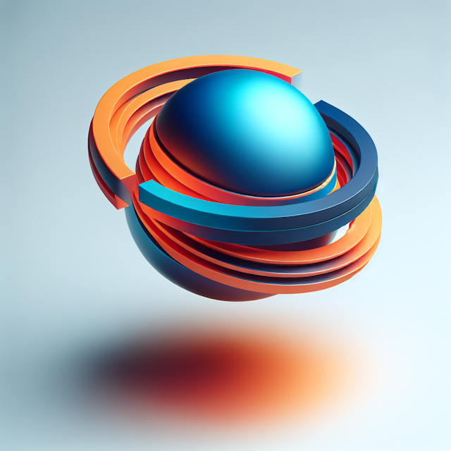 3d levitating art design logo design modern vibrant colors specific colors use are deep blue vibrant orange logo meant pur...