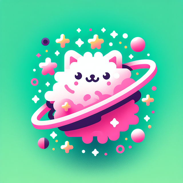 generate 3d logo featuring fluffy animals incorporating elements space such as stars galaxies or planets logo have backdro...