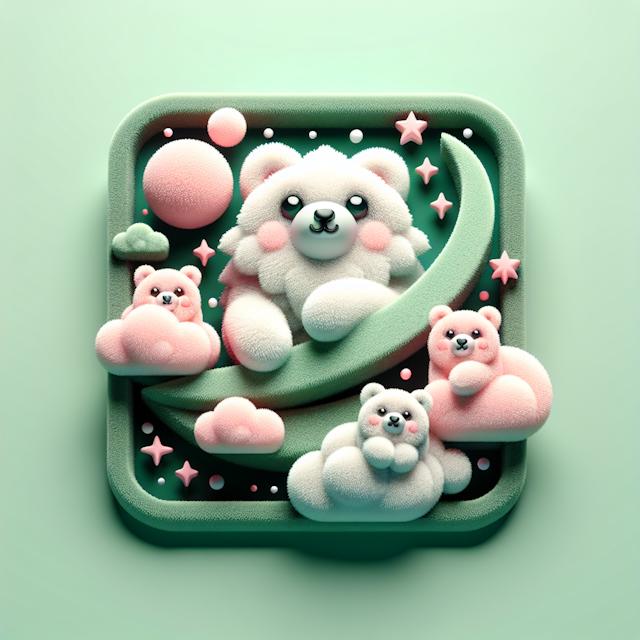 3d logo theme logo fluffy animals space design animals appearing soft inviting textures logo medium spring green providing...