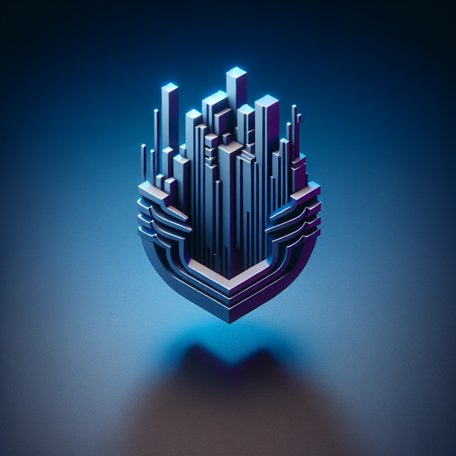 3d logo levitating design inspired by themes cyberpunk aesthetics logo represents entertainment industry devoid any it dar...