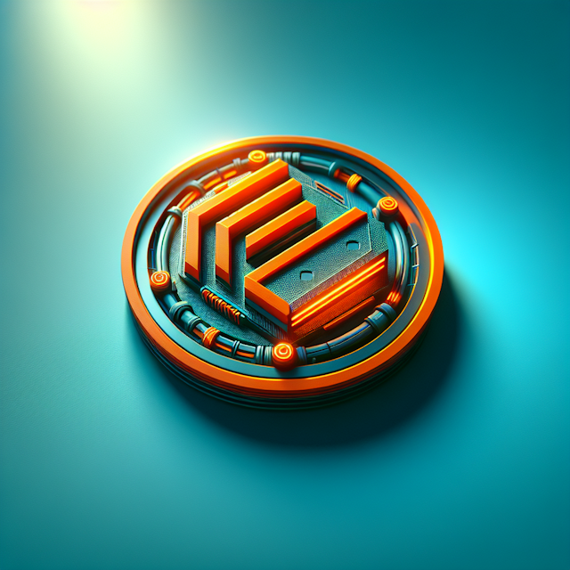 3d realistic logo fictional technology company overall design feature sci-fi aesthetic logo superimposed turquoise use vib...