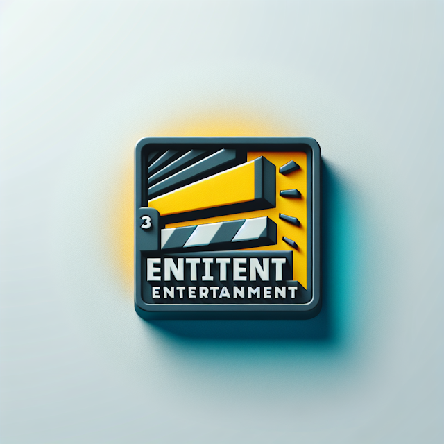 3d realistic logo relating entertainment industry design inspired by aesthetics pop art movement featuring bold vibrant el...