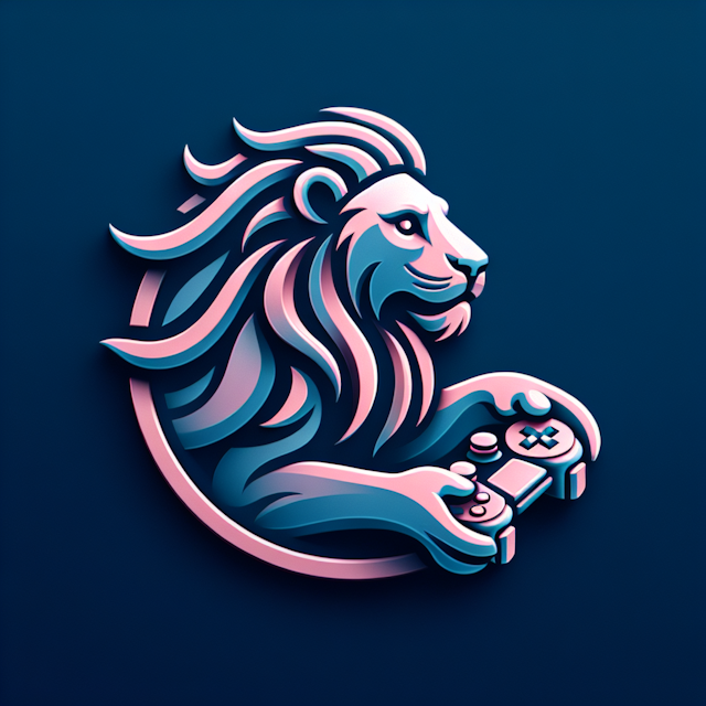 realistic 3d depicting lion engaged playing video game lion forms logo financial services company rendered elegant design ...