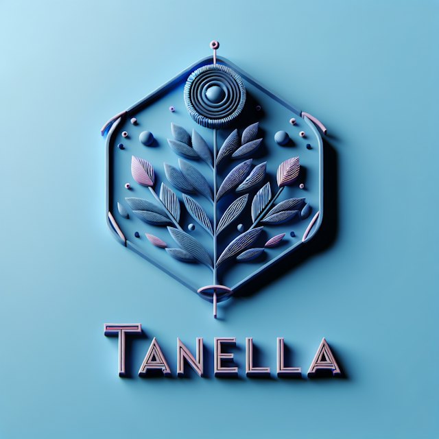 3d logo hypothetical fashion brand called tanella logo design ooze advanced contemporary high-tech design's features color...