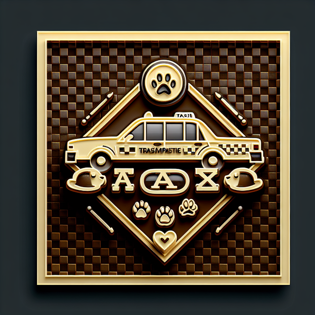 transparent 3d logo pet taxi service it embody vintage design deep chocolate brown color meanwhile primary elements such a...