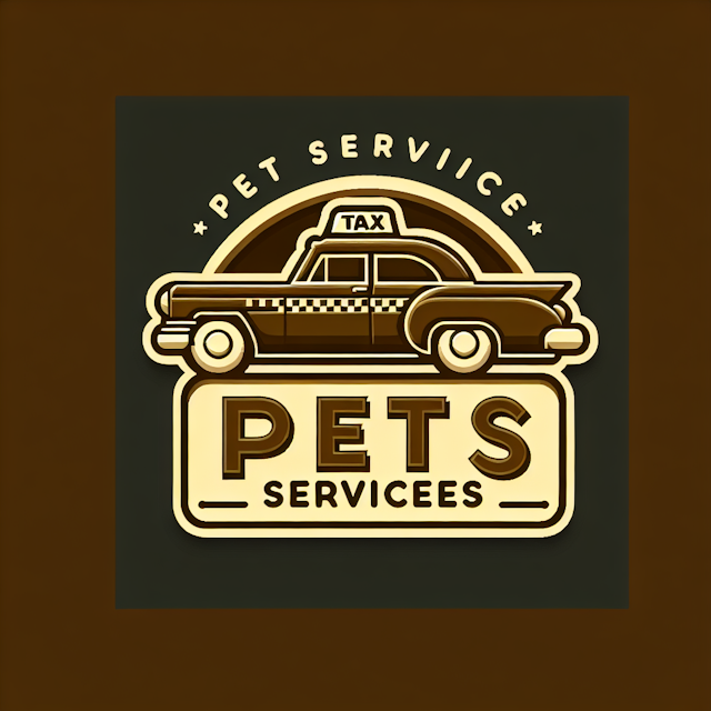 generate featuring vintage-style 3d logo pet services taxi thematics logo have transparent use deep chocolate color while ...