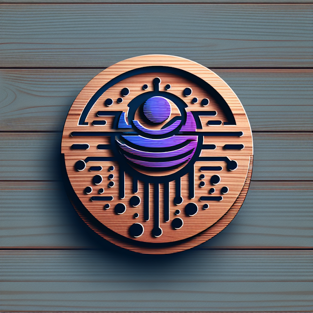 3d levitating logo generic tech company design logo reflect sci-fi theme color burlywood primary elements logo blue-violet...