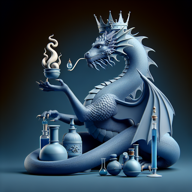 highly detailed realistic 3d representation regally posed dragon often associated monarchical symbols but not relating any...