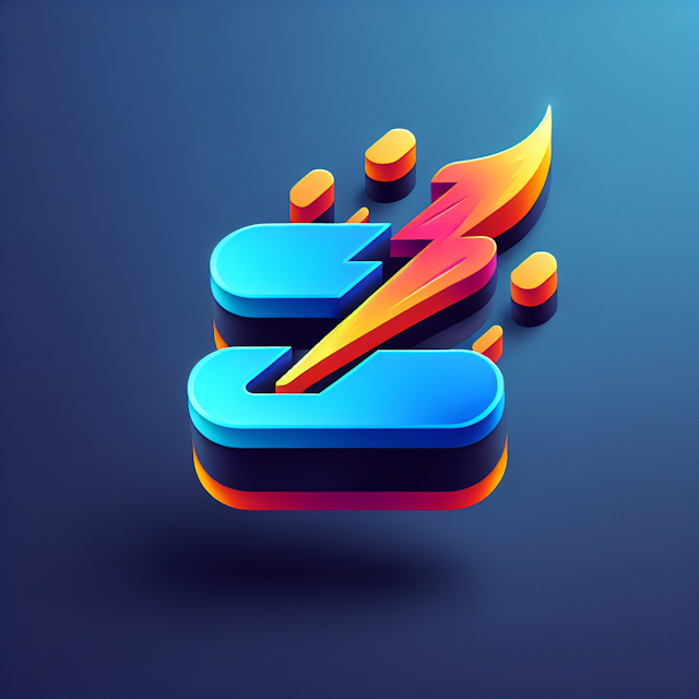 floating 3d logo featuring modern playful design e-store named sparkzone utilize bold rounded font electric blue tone lett...