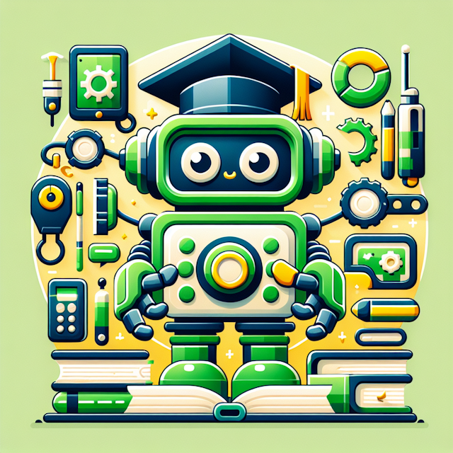 friendly fun 3d robot mascot symbolizes technology progress robot surrounded by books establishing its connection educatio...