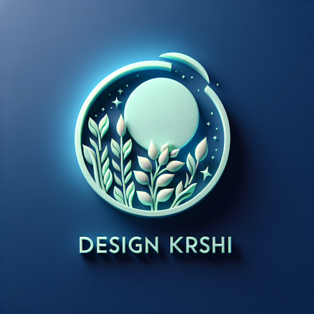 realistic 3d logo brand named designkrishi brand associated agricultural engineering computer aided designs design style l...