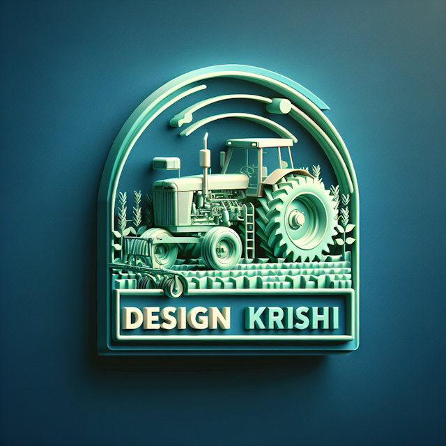 realistic 3d logo emblematic agricultural engineering brand named 'designkrishi' logo must not incorporate any instead use...