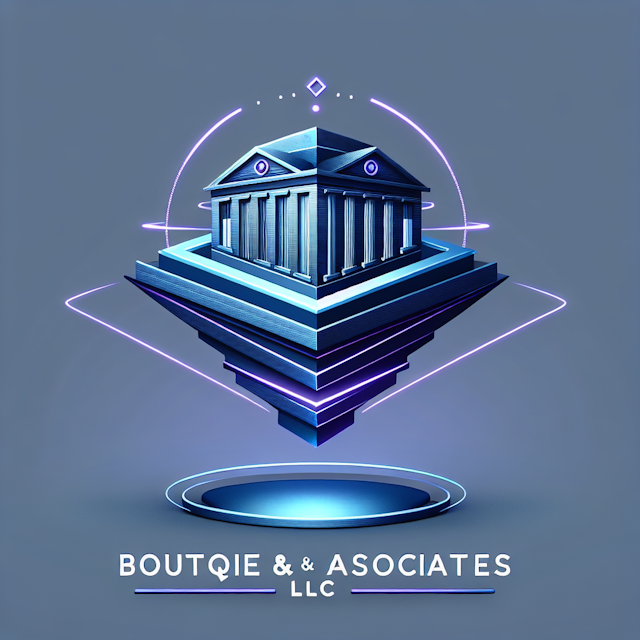 levitating 3d logo fictional boutique family office named 'xyz & associates llc' logo have high-tech design color medium s...