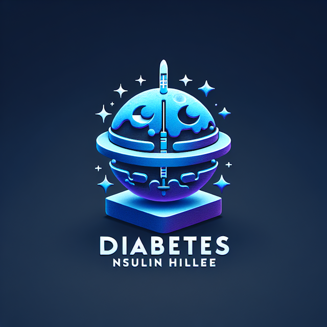 3d levitating logo conveys concept diabetes insulin hilfe logo design incorporate space themes use medium slate blue color...