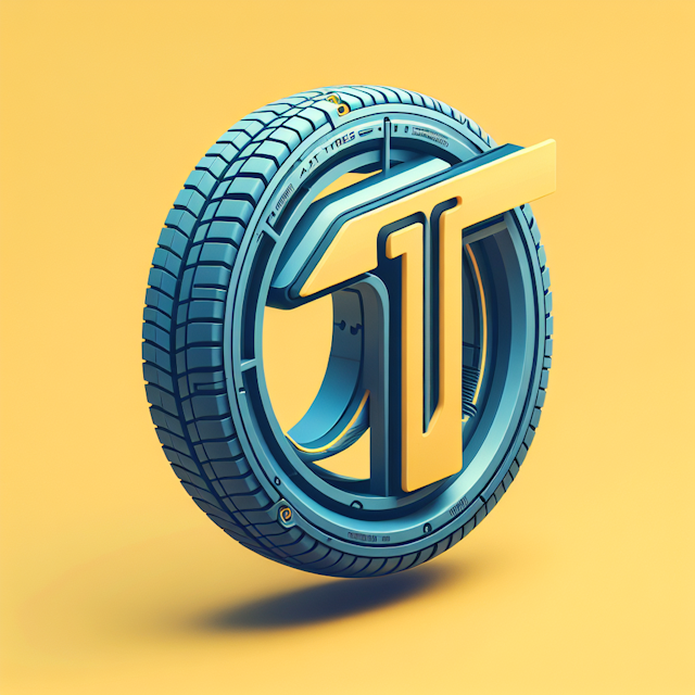 realistic 3d logo hypothetical entity named at tyres design logo futuristic light yellow color serving as dark blue being ...