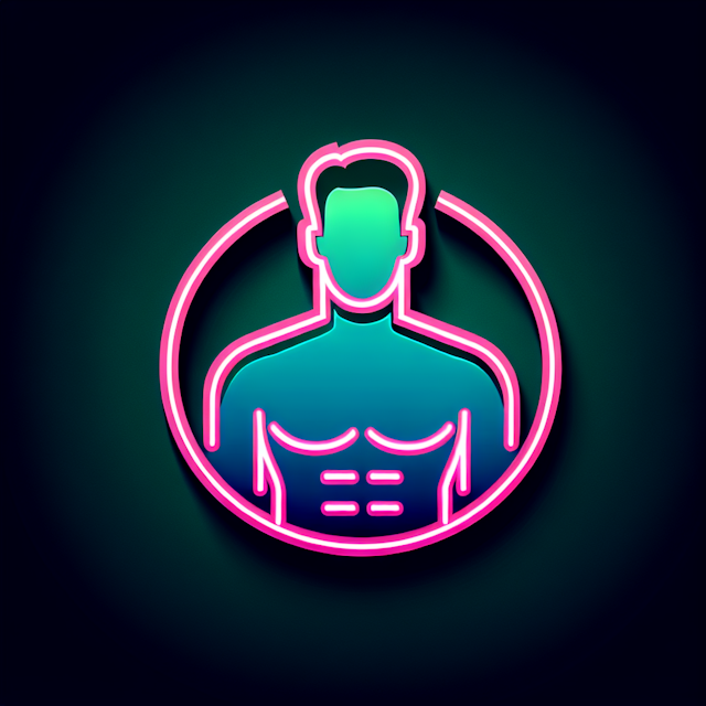 generate 3d logo neon design logo feature male neutral physique make sure you use bright green as color while pink applied...