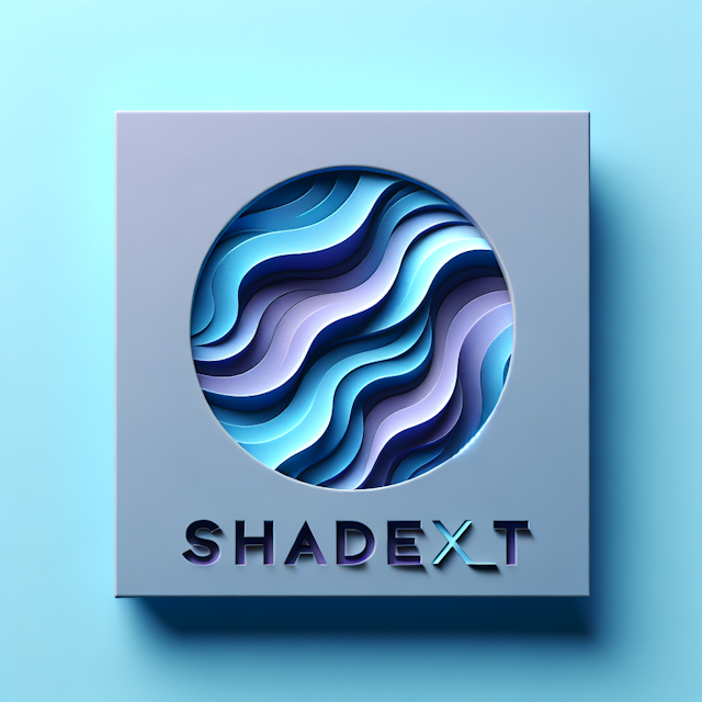 generate realistic 3d logo featuring brand 'shadex_t' logo exhibit soft dreamy design aesthetic color scheme primarily com...