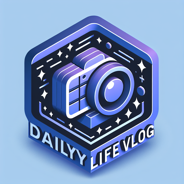 3d logo showcasing daily life vlog design have high-tech feel it logo levitating giving it futuristic look color medium sl...