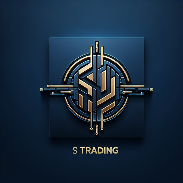 realistic 3d logo company named 'sm trading' logo have high-tech design style dark blue color primary elements or motifs l...