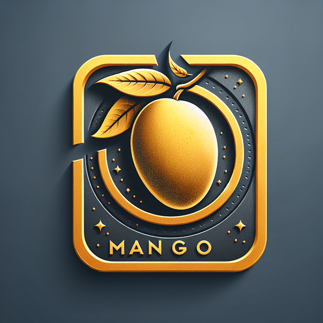 elegant 3d logo agro company focusing freshness processing fruits particular emphasis realistic looking mango logo slate g...