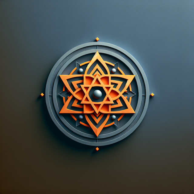 generate 3d transparent logo related yantra mantra tantra logo depict modern design backdrop slate gray primary elements l...