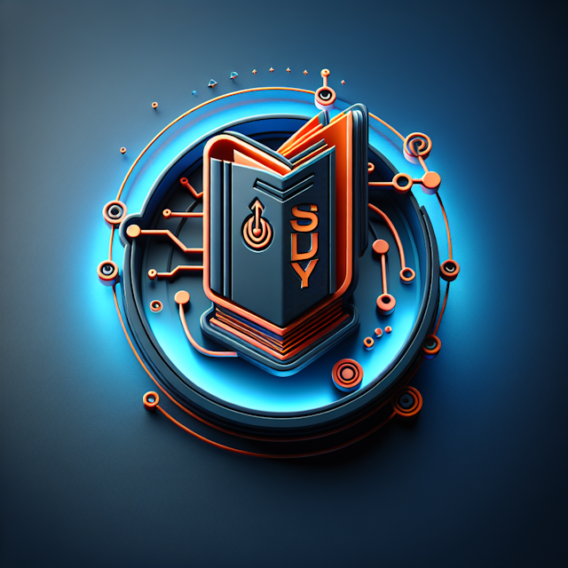 make realistic 3d logo imaginary study channel employ high-tech design use dark blue color vibrant orange primary elements...